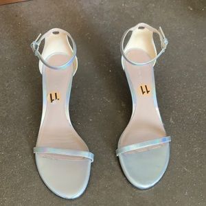 Silver Stuart weitzman kitten heels